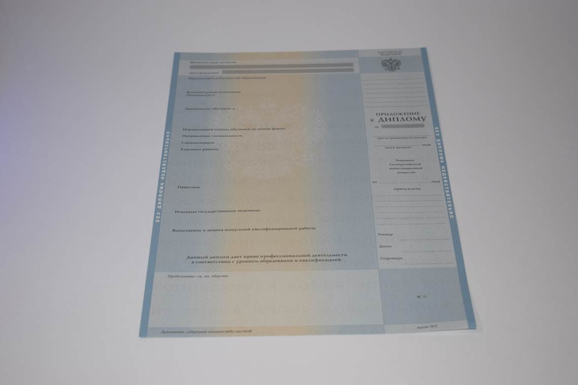 Приложение диплома Бакалавра в Барнауле 2003-2008